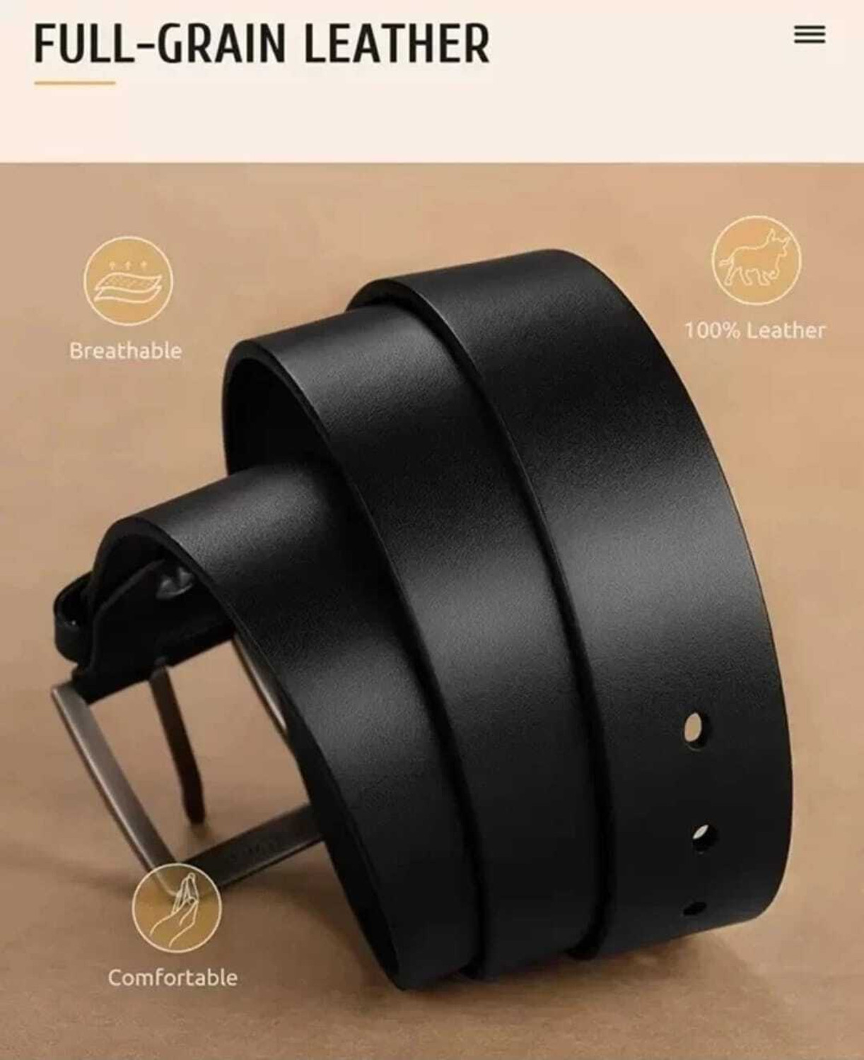 Image of Roadster Men & Women Casual, Evening, Formal, Party Black Genuine Leather Belt