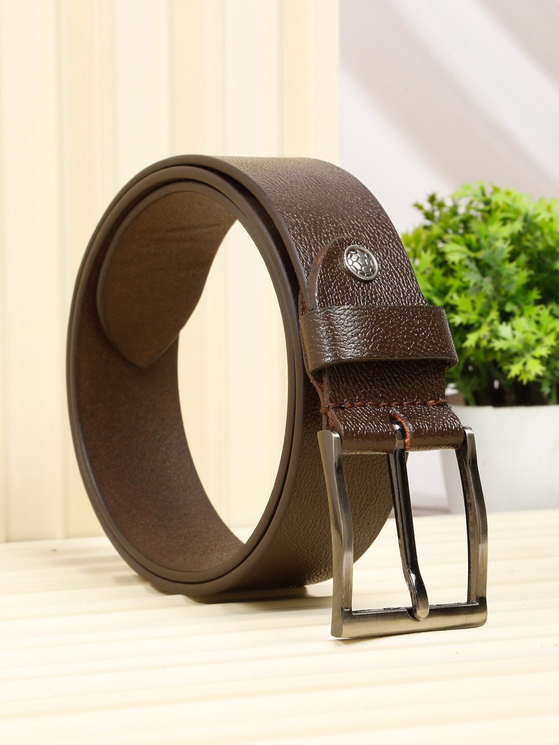 Image of Teakwood Leathers Men Casual Brown Genuine Leather Belt