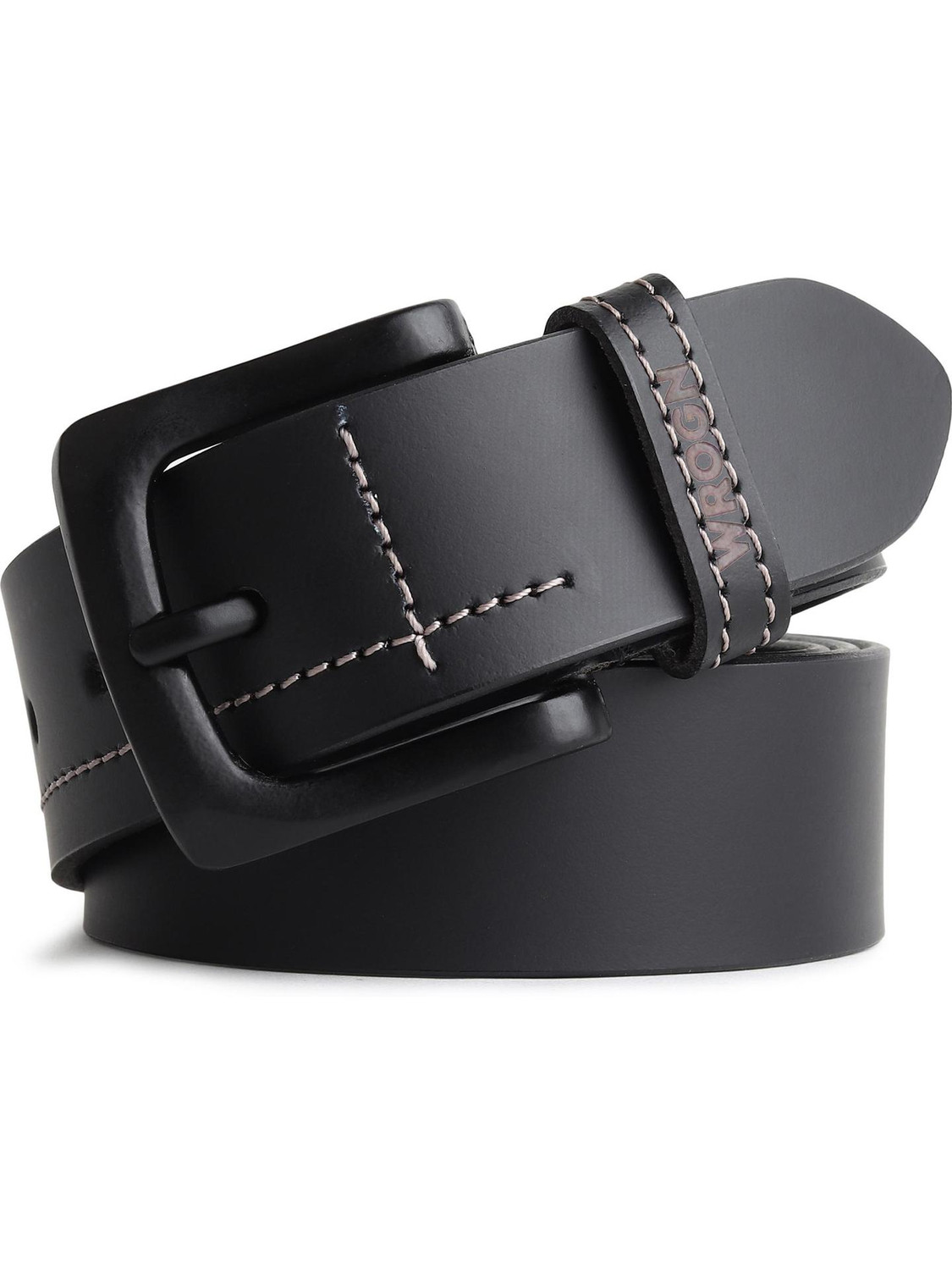 Image of WROGN Men Formal, Casual, Evening, Party Black Genuine Leather Belt
