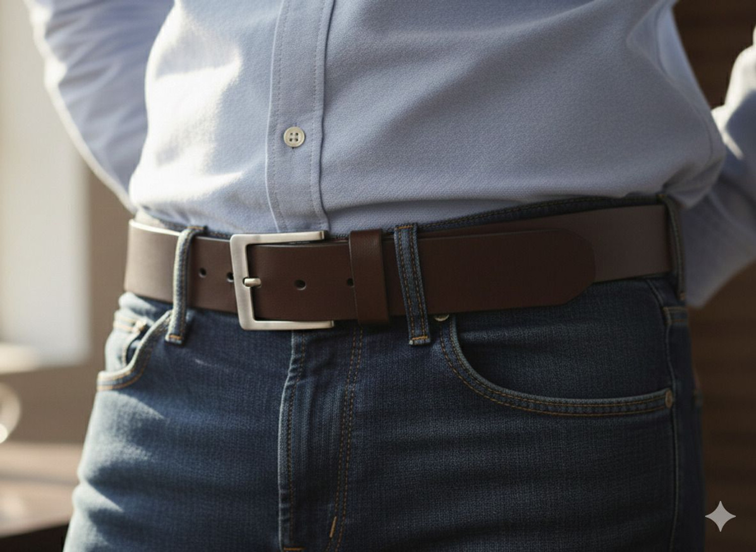 Image of Ajanta Super Men Casual, Formal Brown Genuine Leather Belt