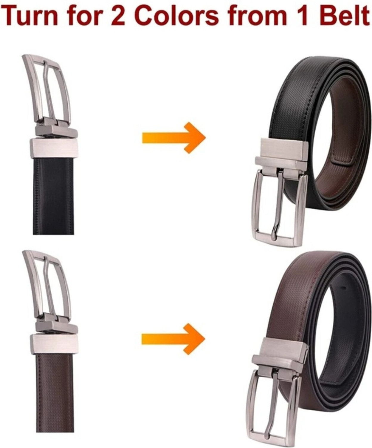 Image of KILLER Men Formal, Casual, Evening, Party Black Artificial Leather Reversible Belt