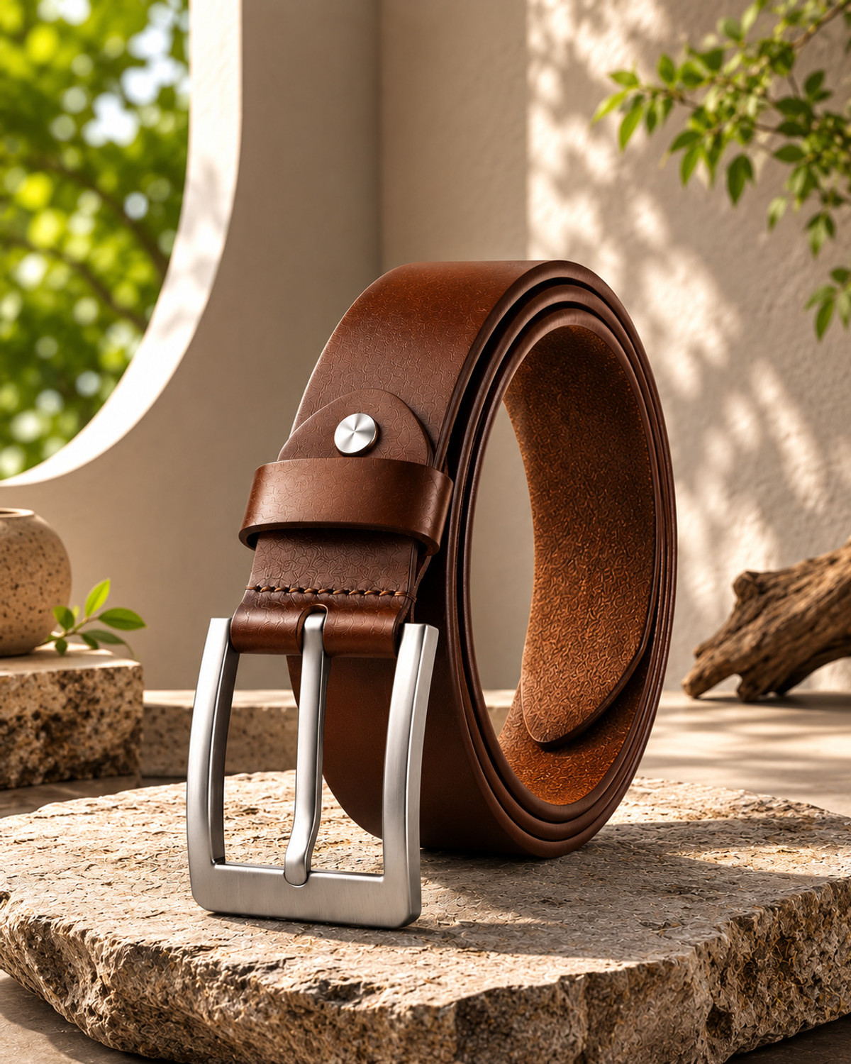 Image of KILLER Men Casual Brown Genuine Leather Belt