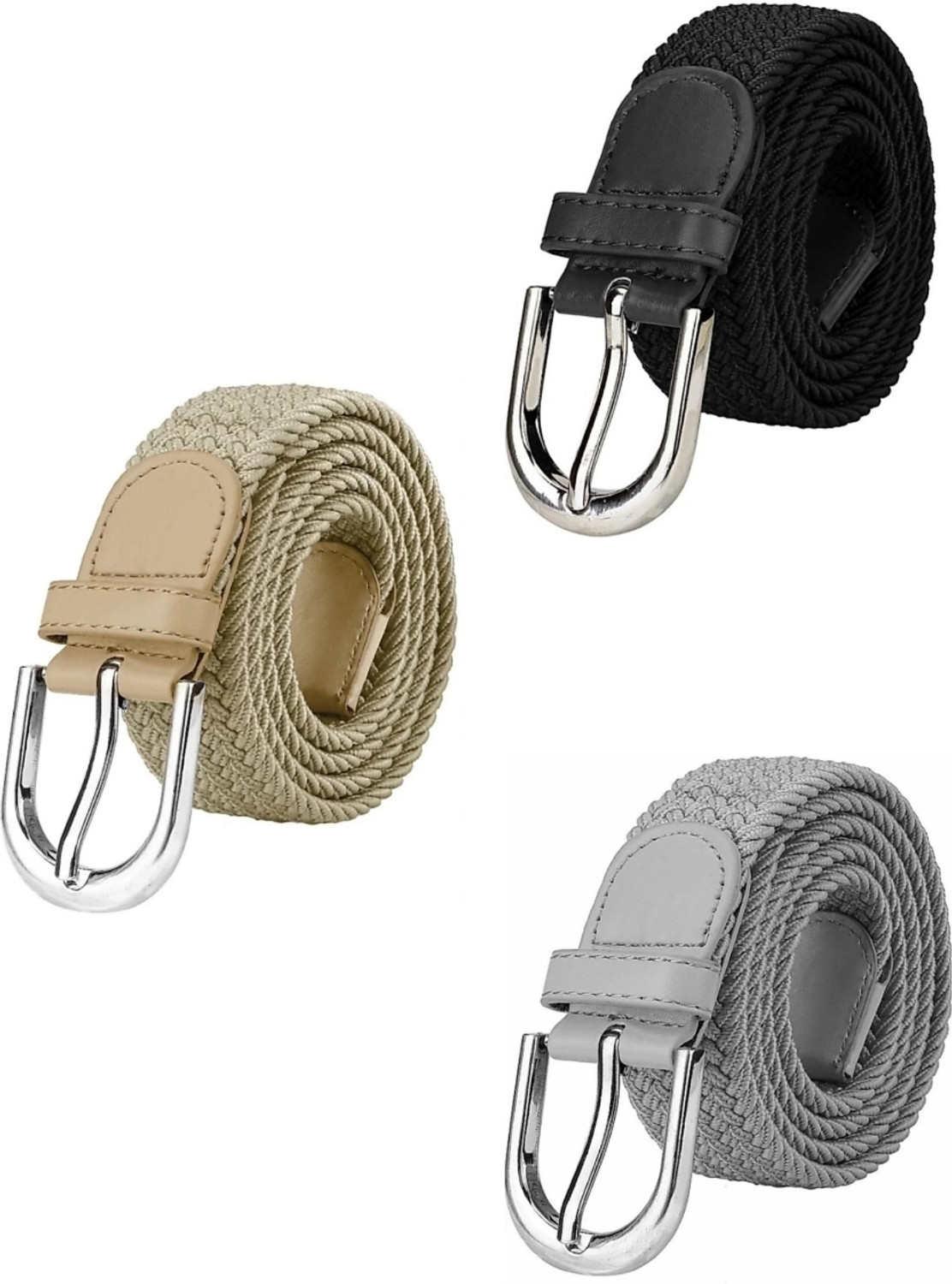 Image of Zoro Designs Men & Women Formal, Casual, Party, Evening Black, Beige, Grey Synthetic Belt