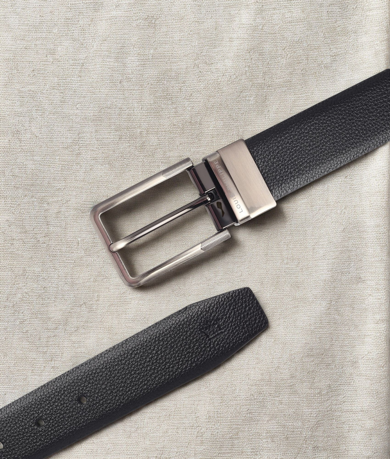 Image of LOUIS PHILIPPE Men Formal, Party Black, Brown Genuine Leather Reversible Belt
