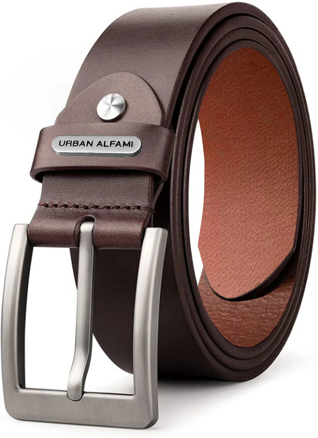 URBAN ALFAMI Men Formal, Casual, Evening, Party Brown Genuine Leather Belt