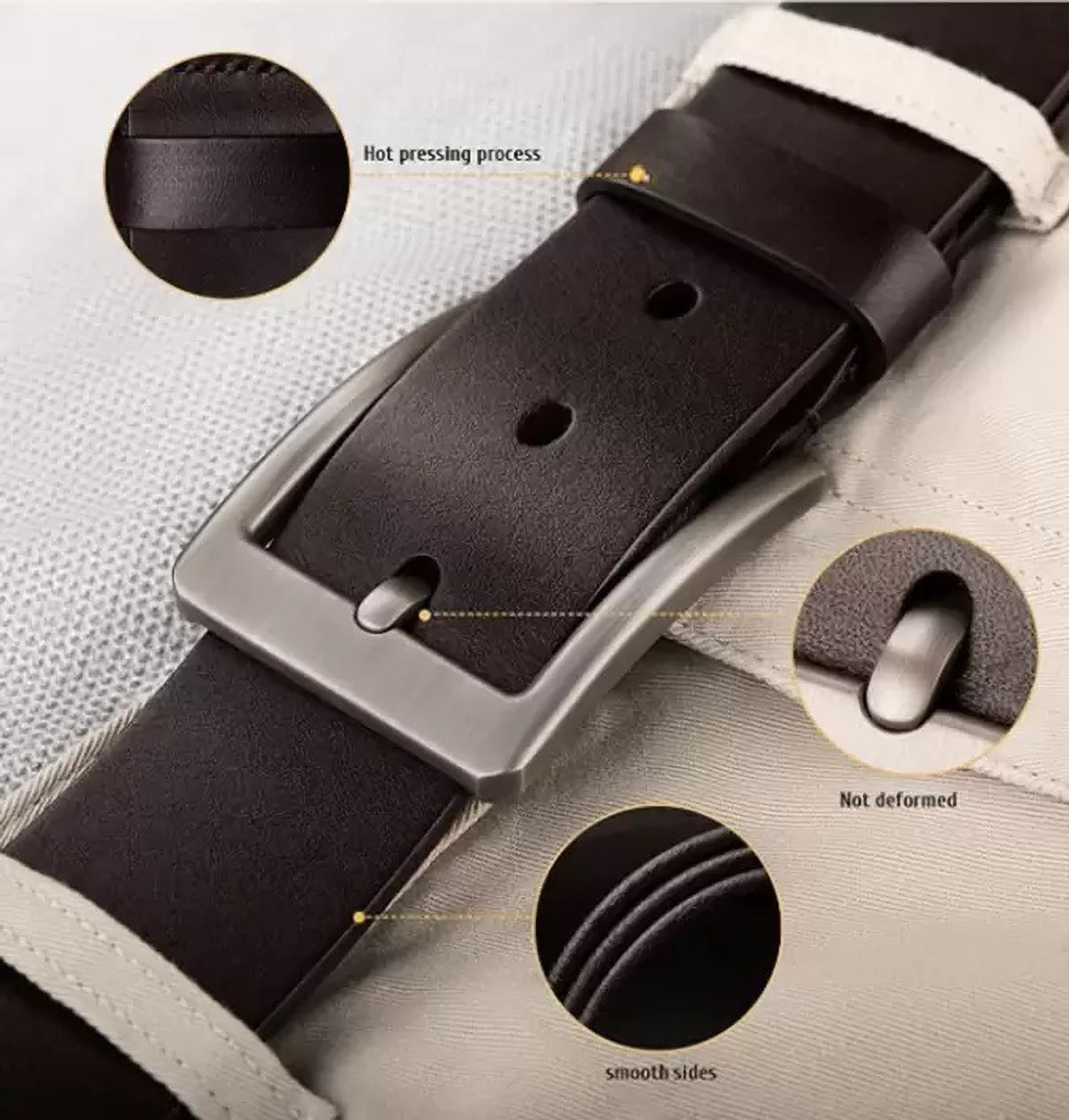 Image of Roadster Men Formal, Casual, Evening, Party Brown Genuine Leather Belt