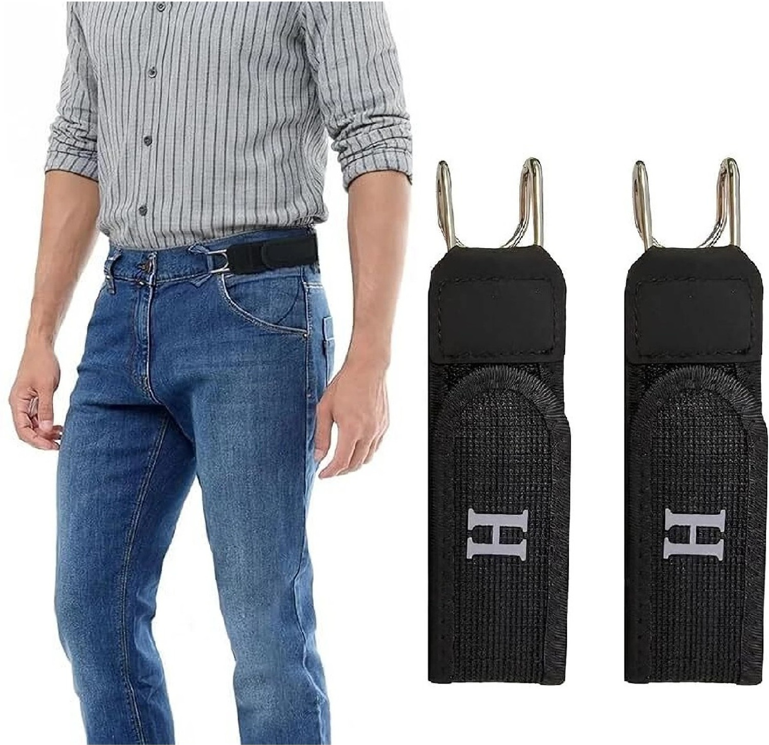 Image of Trendera Men & Women Casual, Evening, Formal, Party Black Fabric Belt