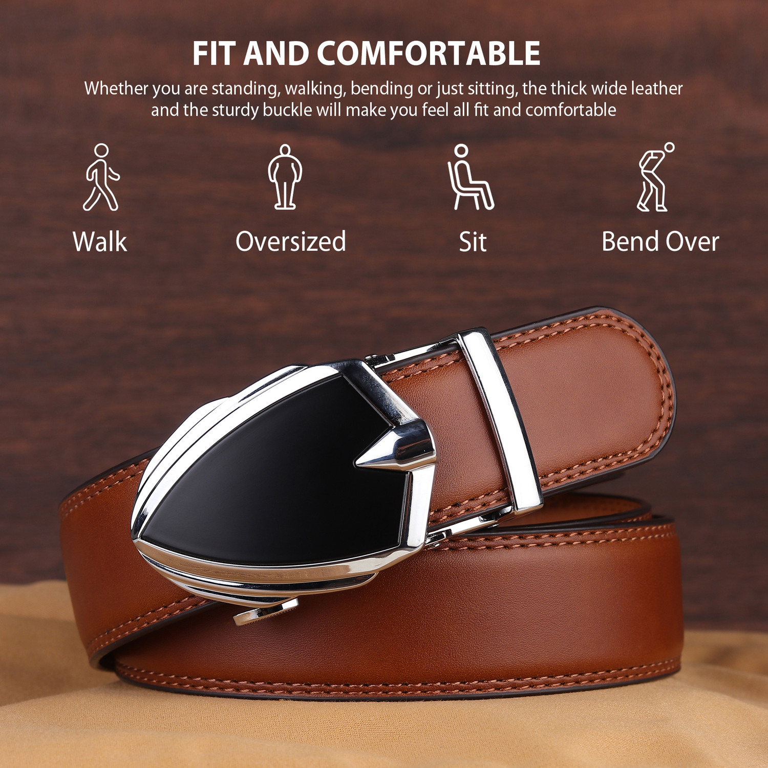 Image of Roadster Men Formal, Casual, Evening, Party Tan Artificial Leather, Texas Leatherite Belt