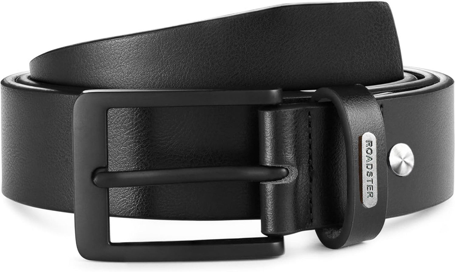Image of Roadster Men Formal, Casual Black Genuine Leather Belt