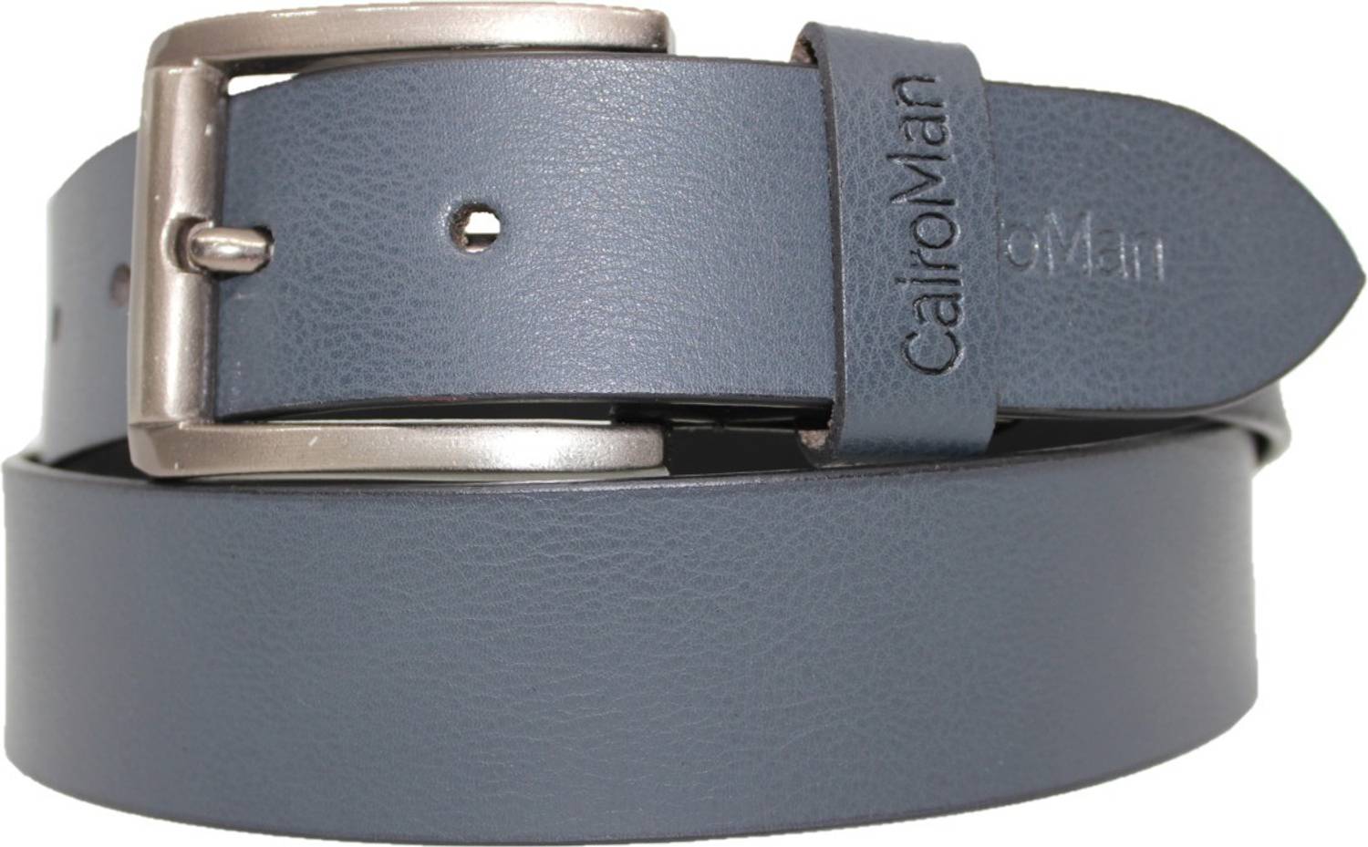Cairoman Men Formal Grey Genuine Leather Belt