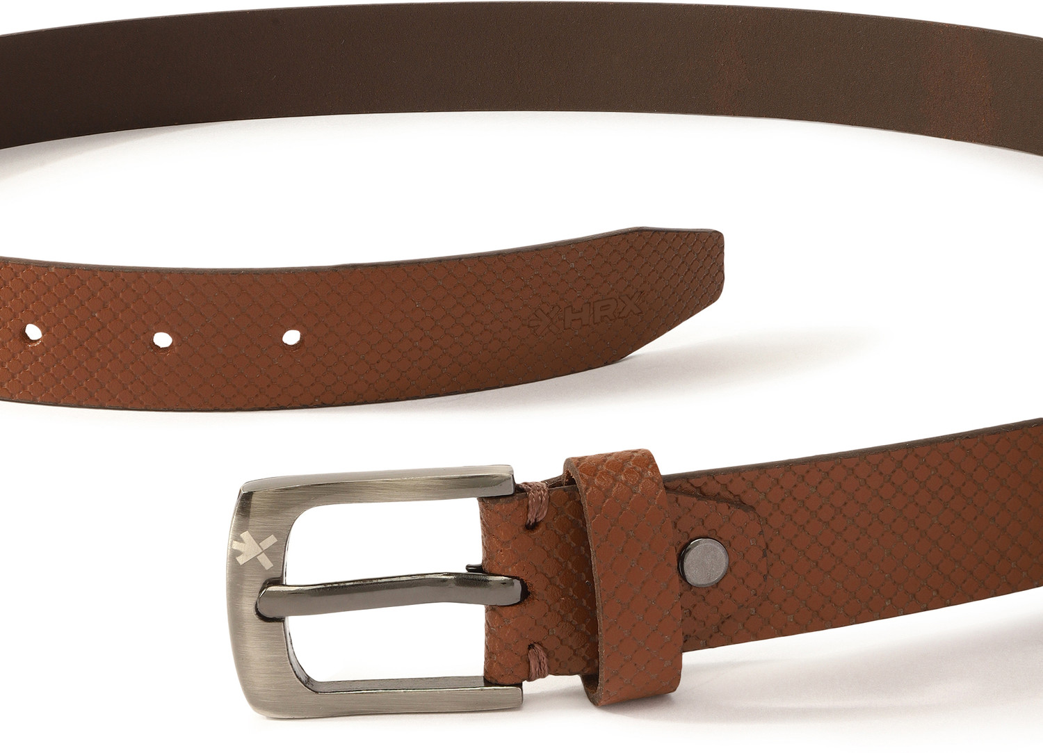 Image of HRX by Hrithik Roshan Men Casual Tan Genuine Leather Belt