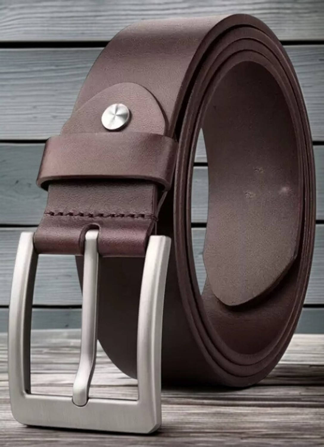 Image of Roadster Men Formal, Casual, Evening, Party Brown Genuine Leather Belt