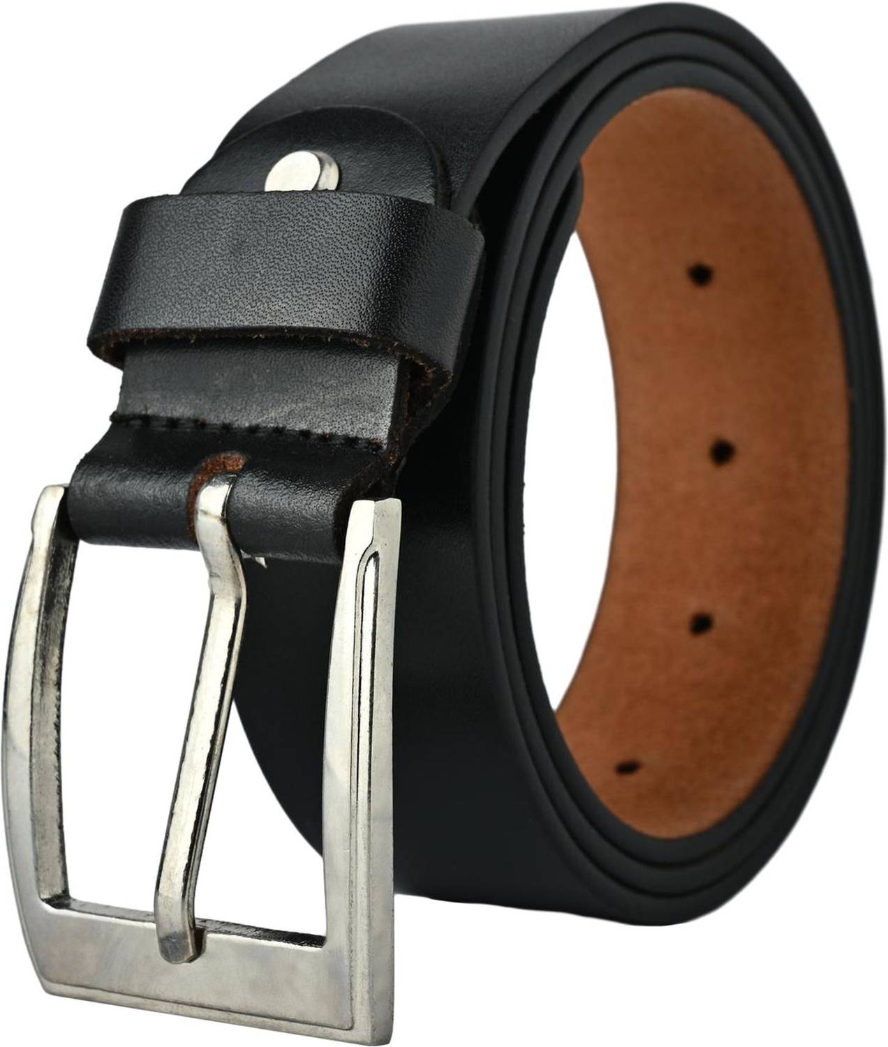 MARKNIX Men Casual, Formal, Party Black Genuine Leather Belt Black