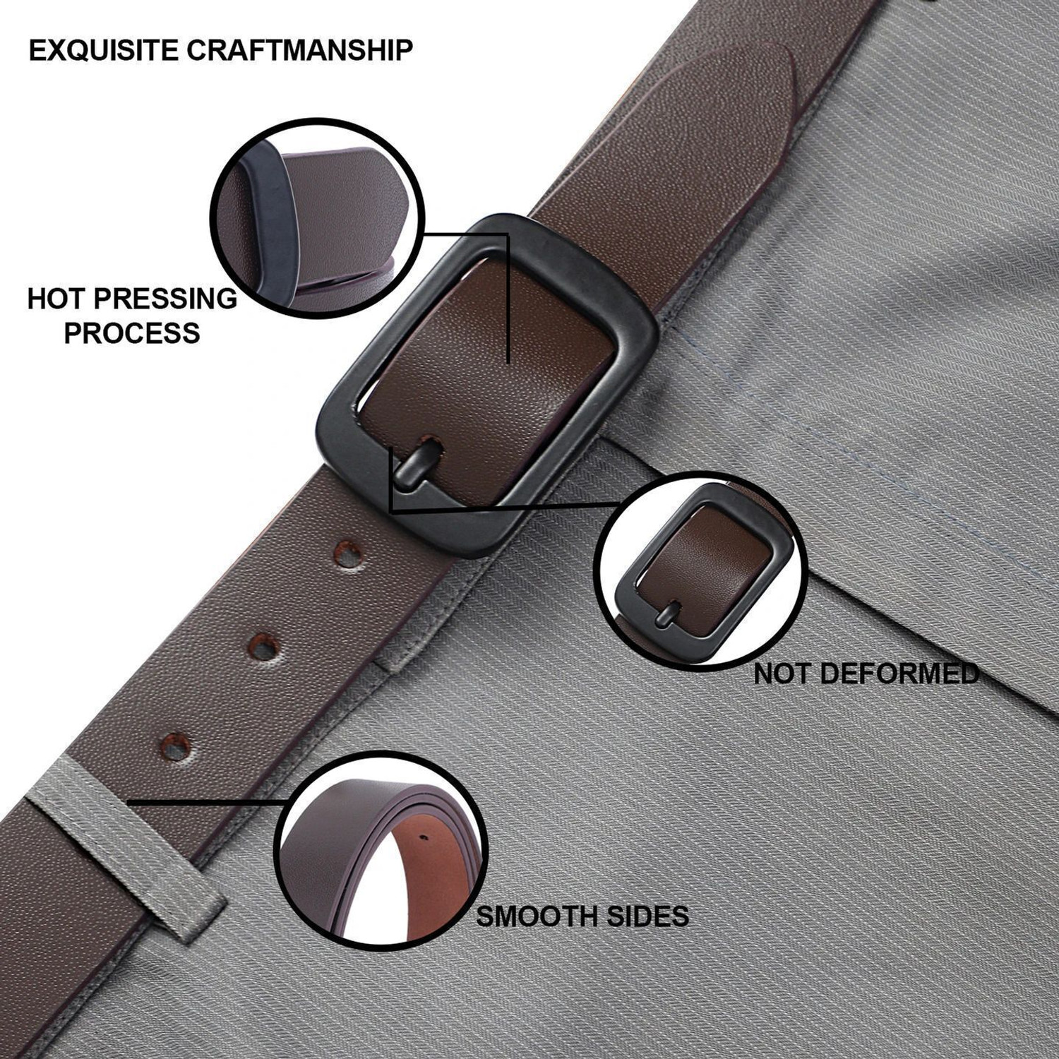 Image of Nexbelt Men Brown Artificial Leather, Texas Leatherite Belt