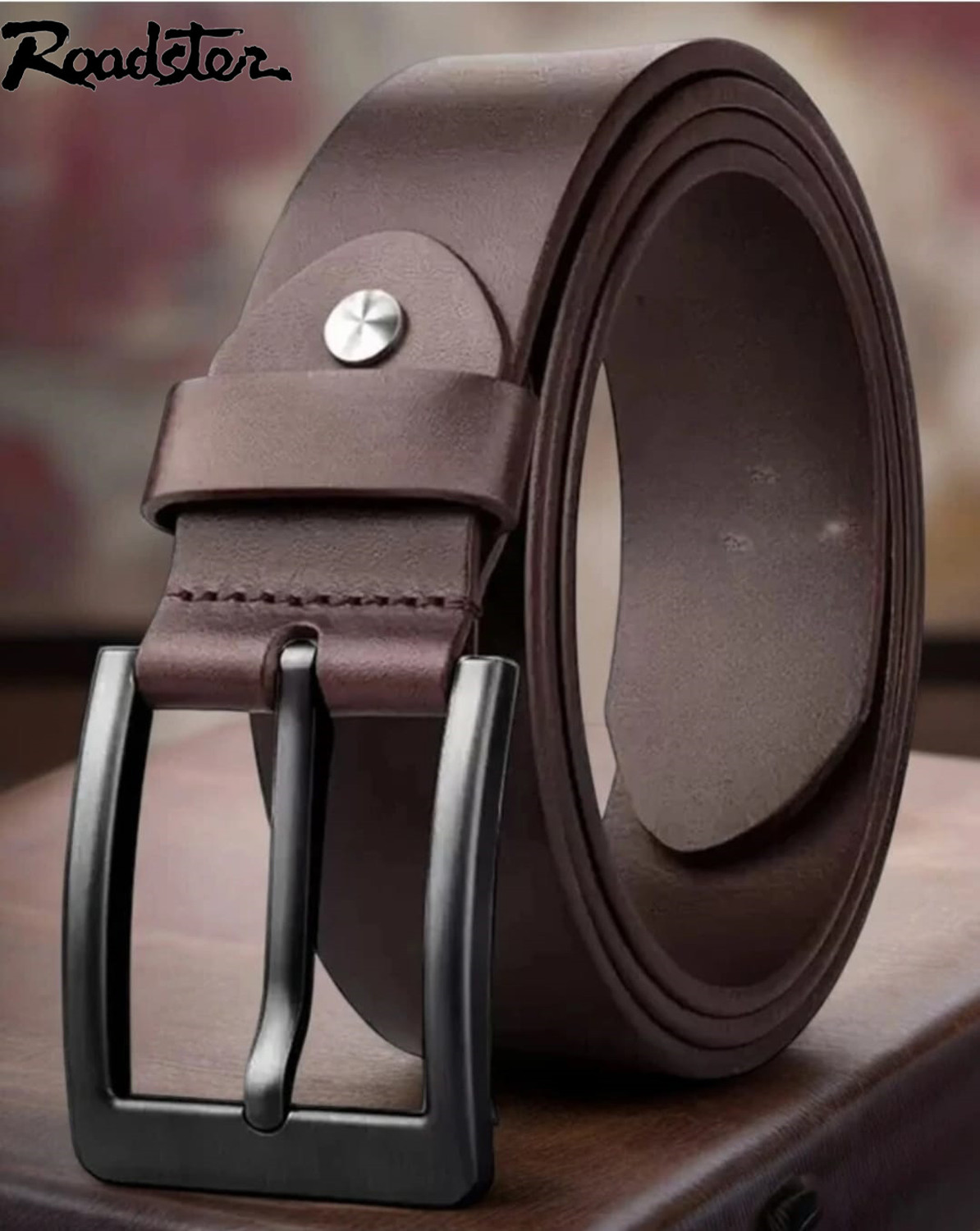 Image of Roadster Men & Women Casual, Evening, Formal, Party Brown Genuine Leather Belt