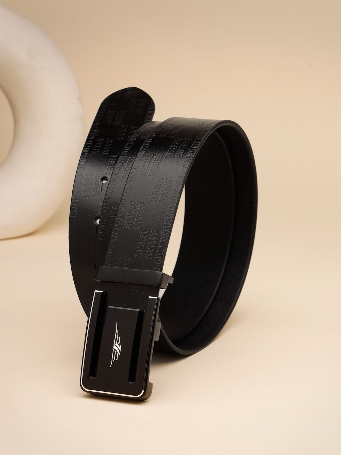 Image of RED TAPE Men Formal Black Genuine Leather Belt