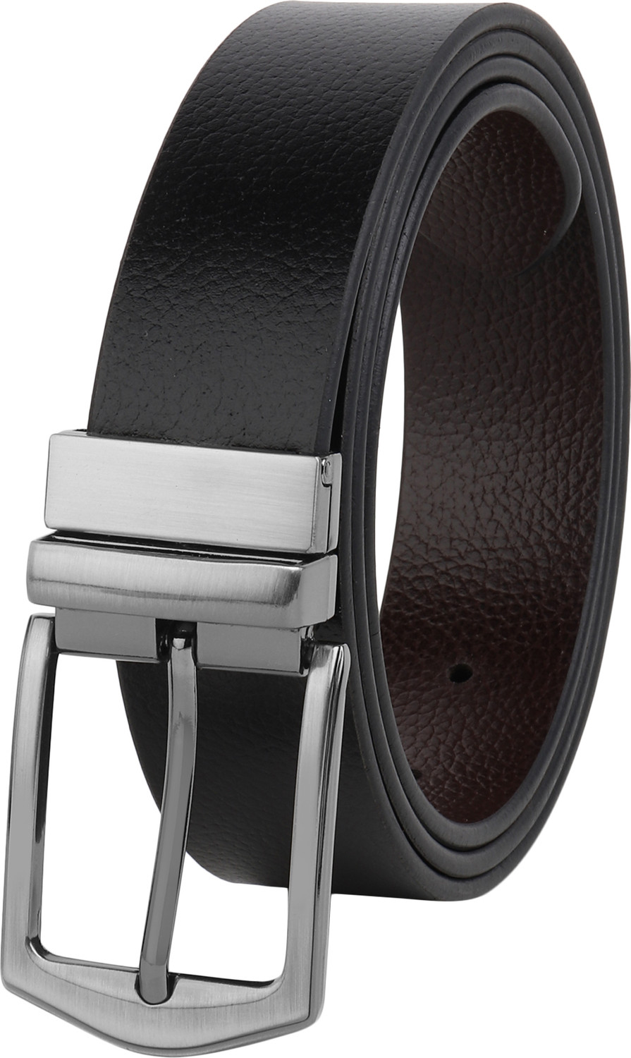 Image of Roadster Men Evening, Party, Formal, Casual Black Genuine Leather Reversible Belt