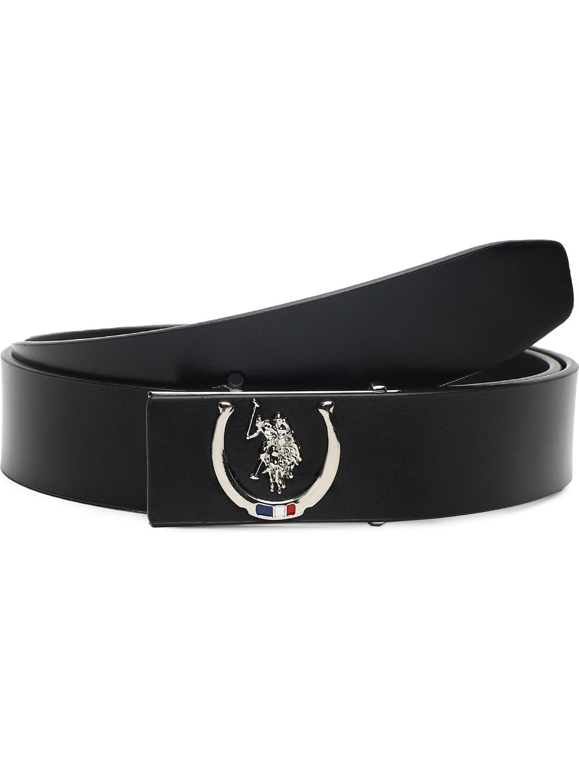 Image of U.S. POLO ASSN. Men Casual Black Genuine Leather Belt