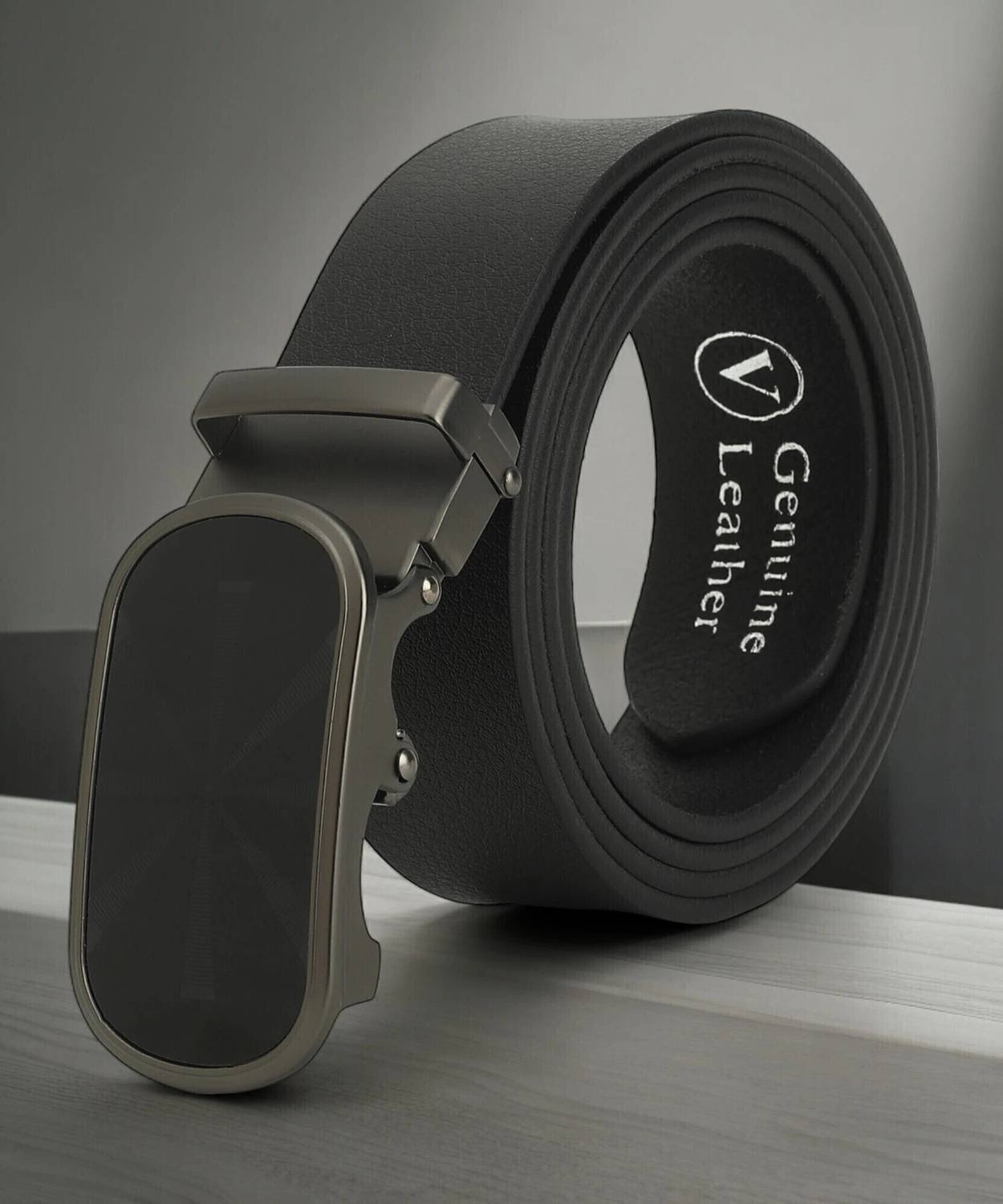 Provogue Men Black Genuine Leather Belt - Image 1