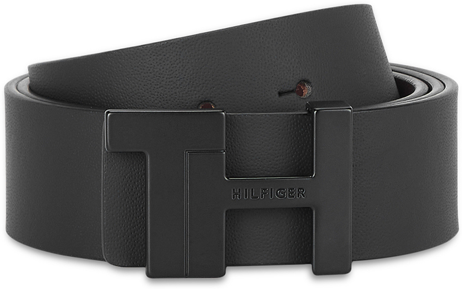 Image of TOMMY HILFIGER Men Casual Black Genuine Leather Reversible Belt