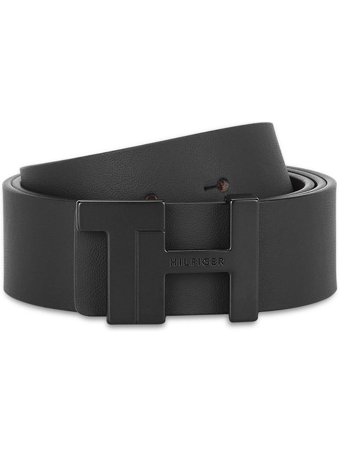 Image of TOMMY HILFIGER Men Casual Black Genuine Leather Reversible Belt