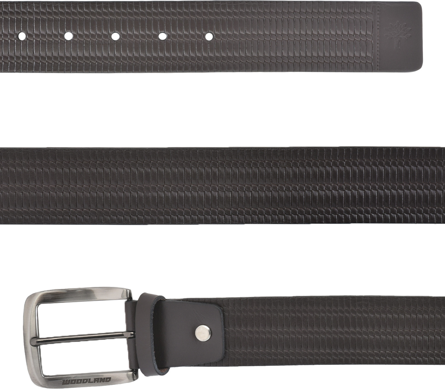 Image of WOODLAND Men Casual Brown Genuine Leather Belt
