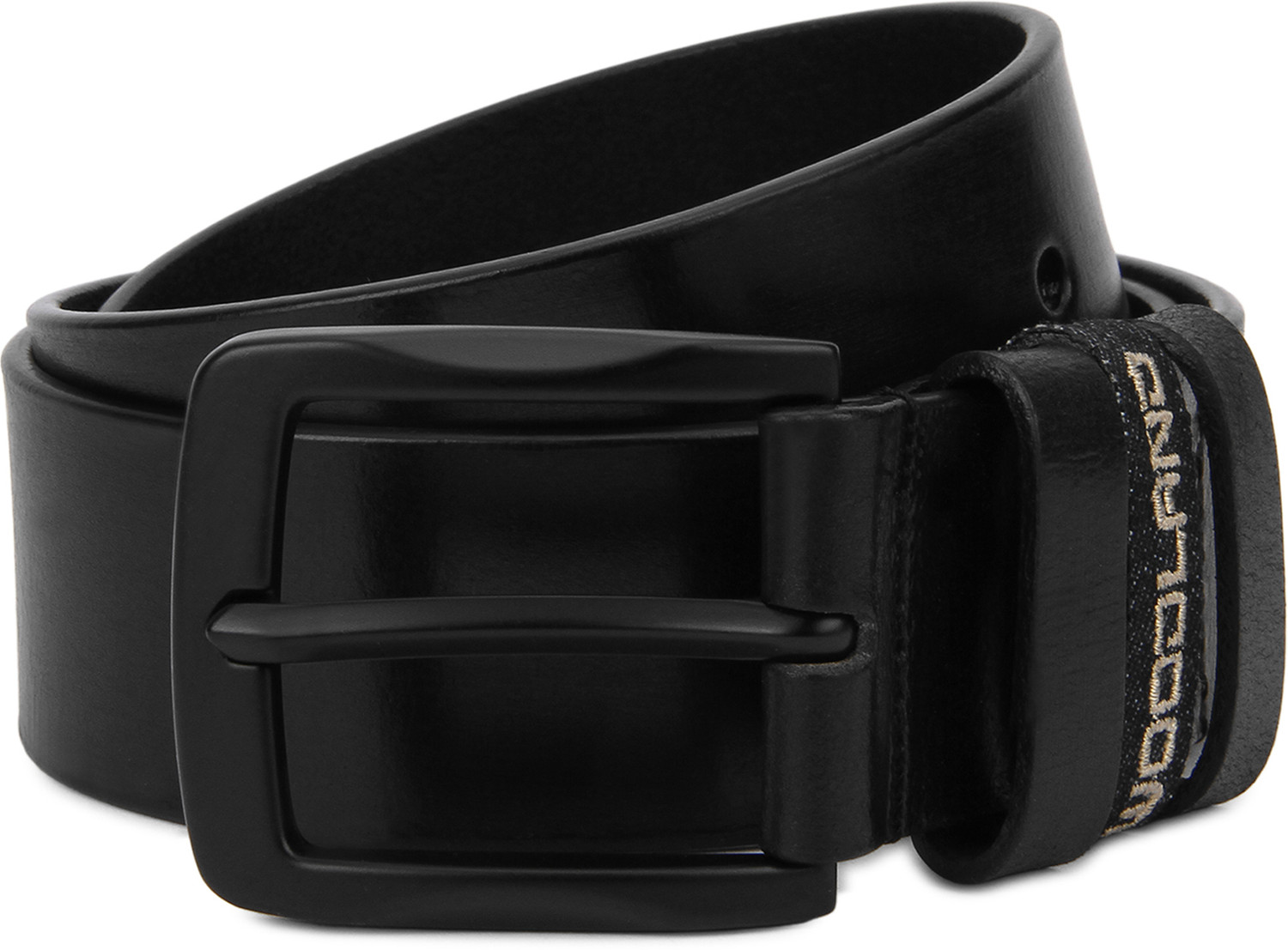 Image of WOODLAND Men Casual Black Genuine Leather Belt