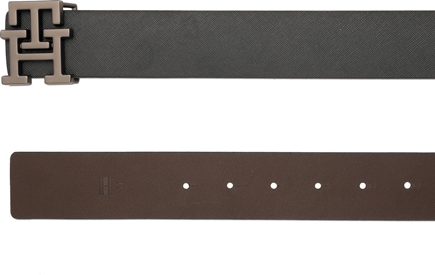 Image of TOMMY HILFIGER Men Casual Black Genuine Leather Reversible Belt