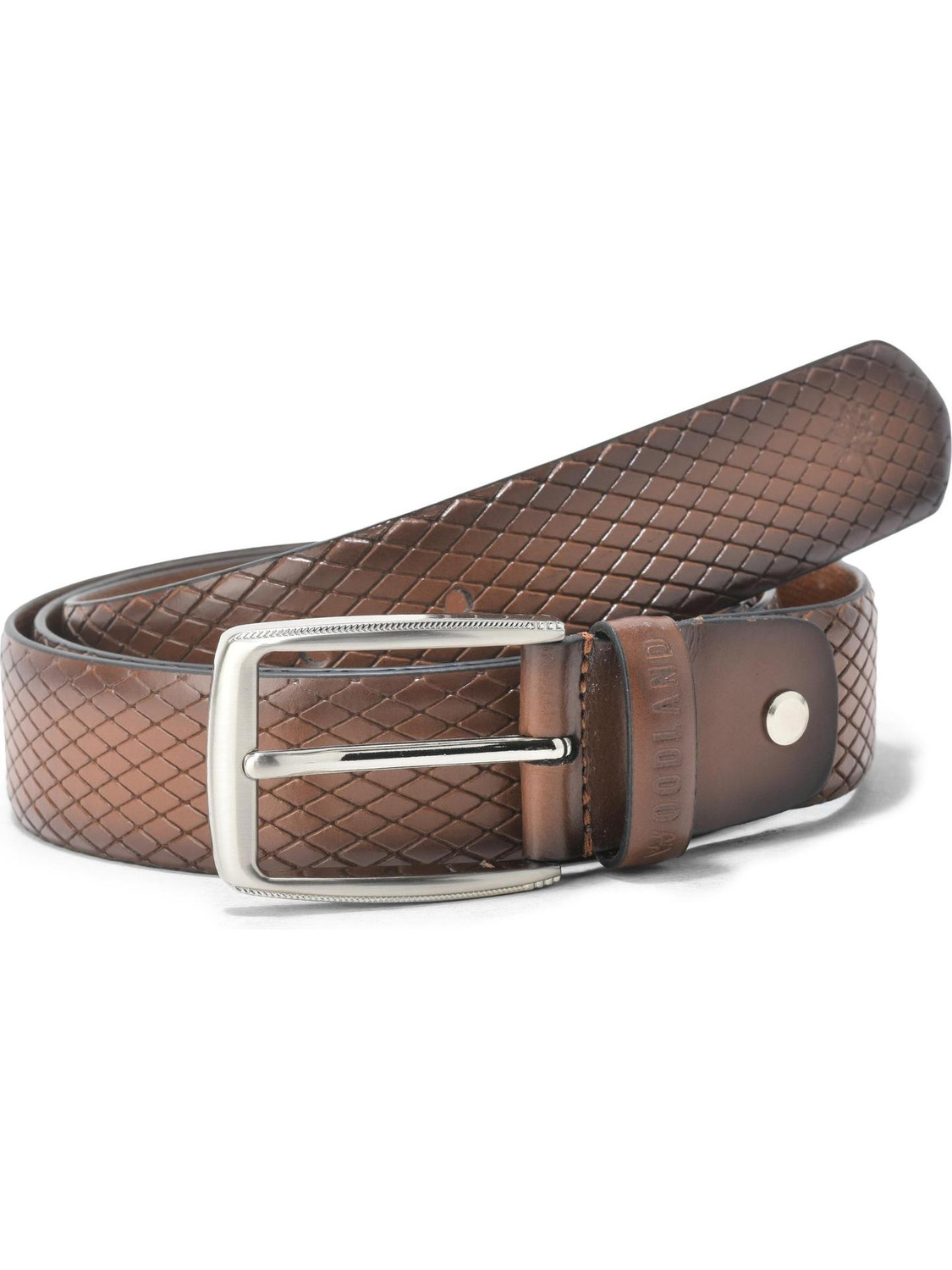 WOODLAND Men Casual Tan Genuine Leather Belt