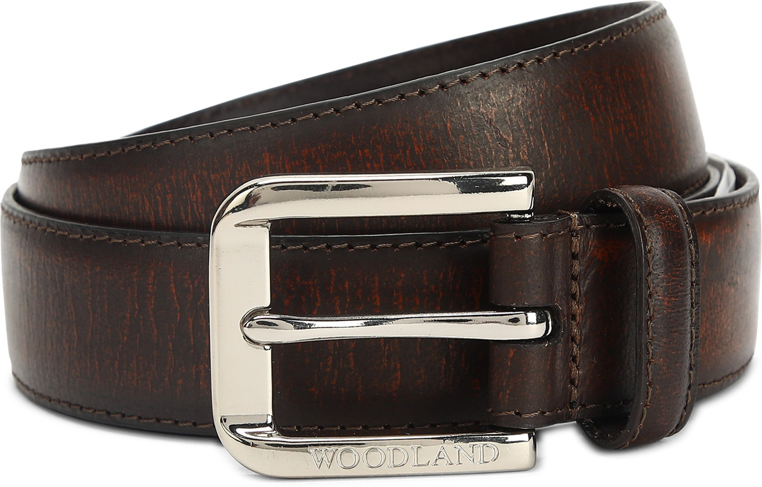 Image of WOODLAND Men Casual Brown Genuine Leather Belt