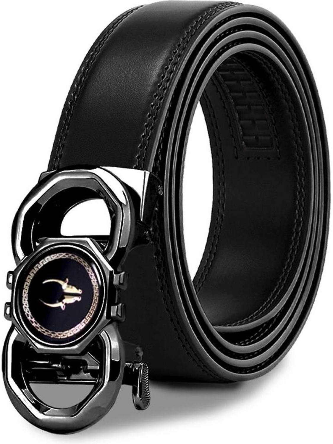 Image of WILDHORN Men Party, Formal, Casual Black Genuine Leather Belt