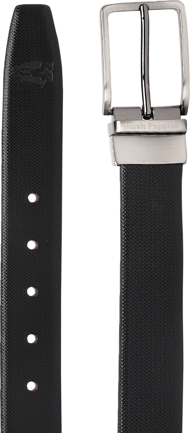 Image of Hush Puppies Men Casual Black Genuine Leather Belt