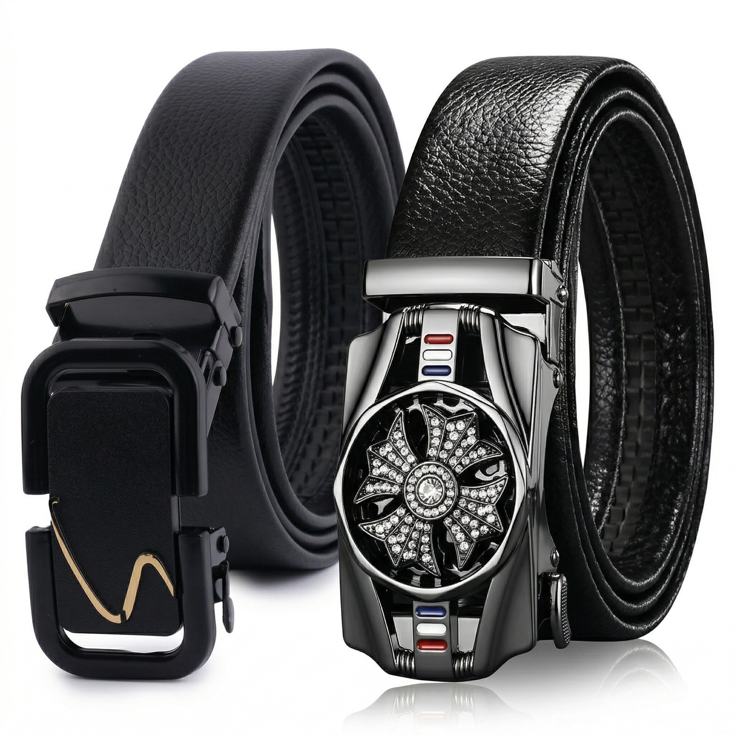 Image of TPM Men Casual Black Artificial Leather Belt