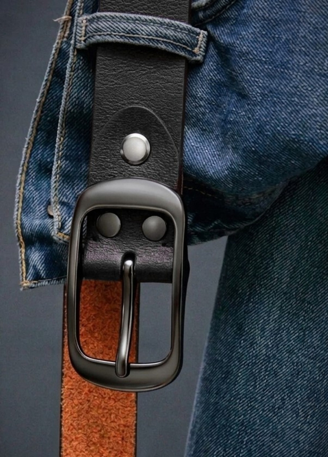 Image of Roadster Men Casual, Formal, Party, Evening Black Genuine Leather Belt