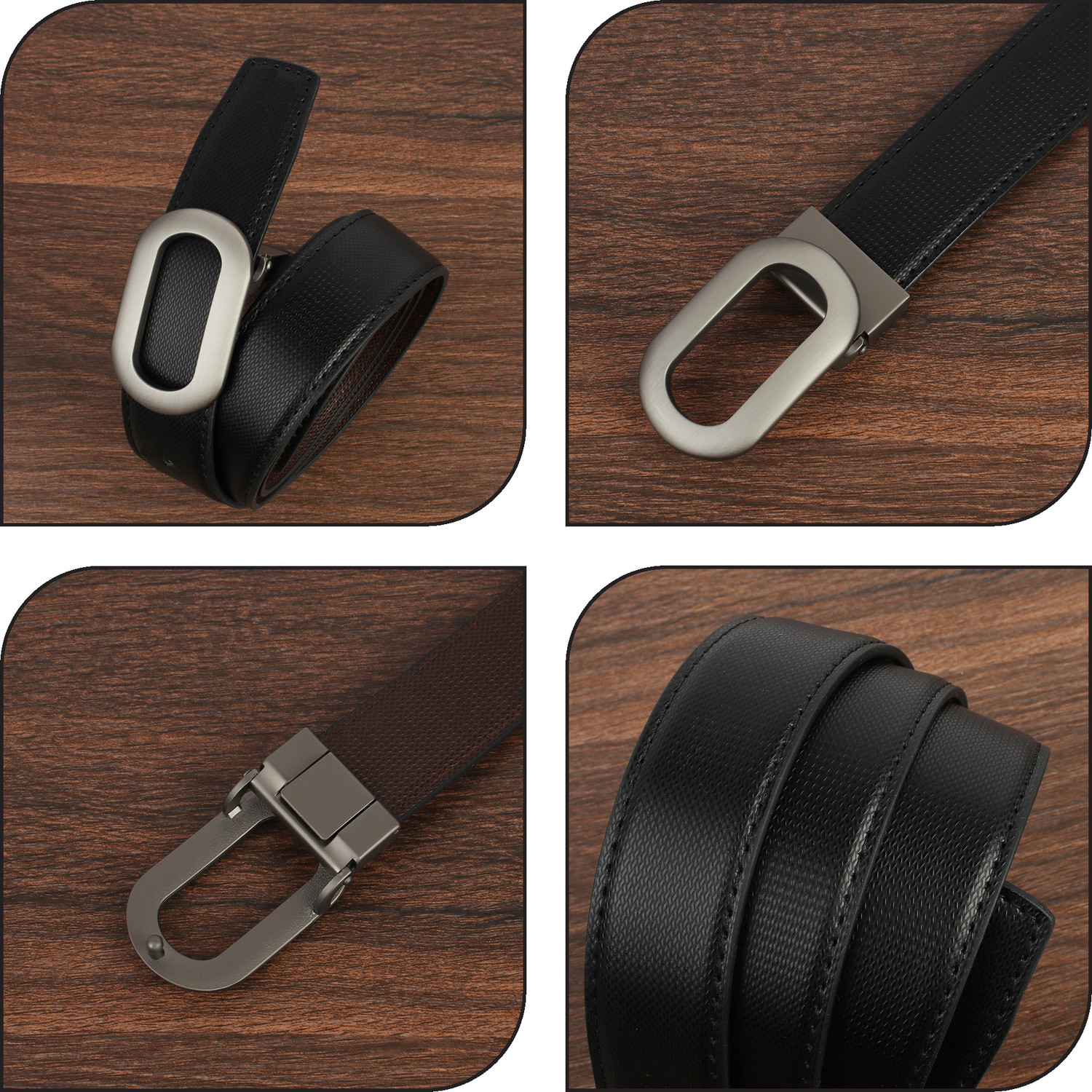 Image of KILLER Men Formal, Casual, Evening, Party Black Artificial Leather Reversible Belt