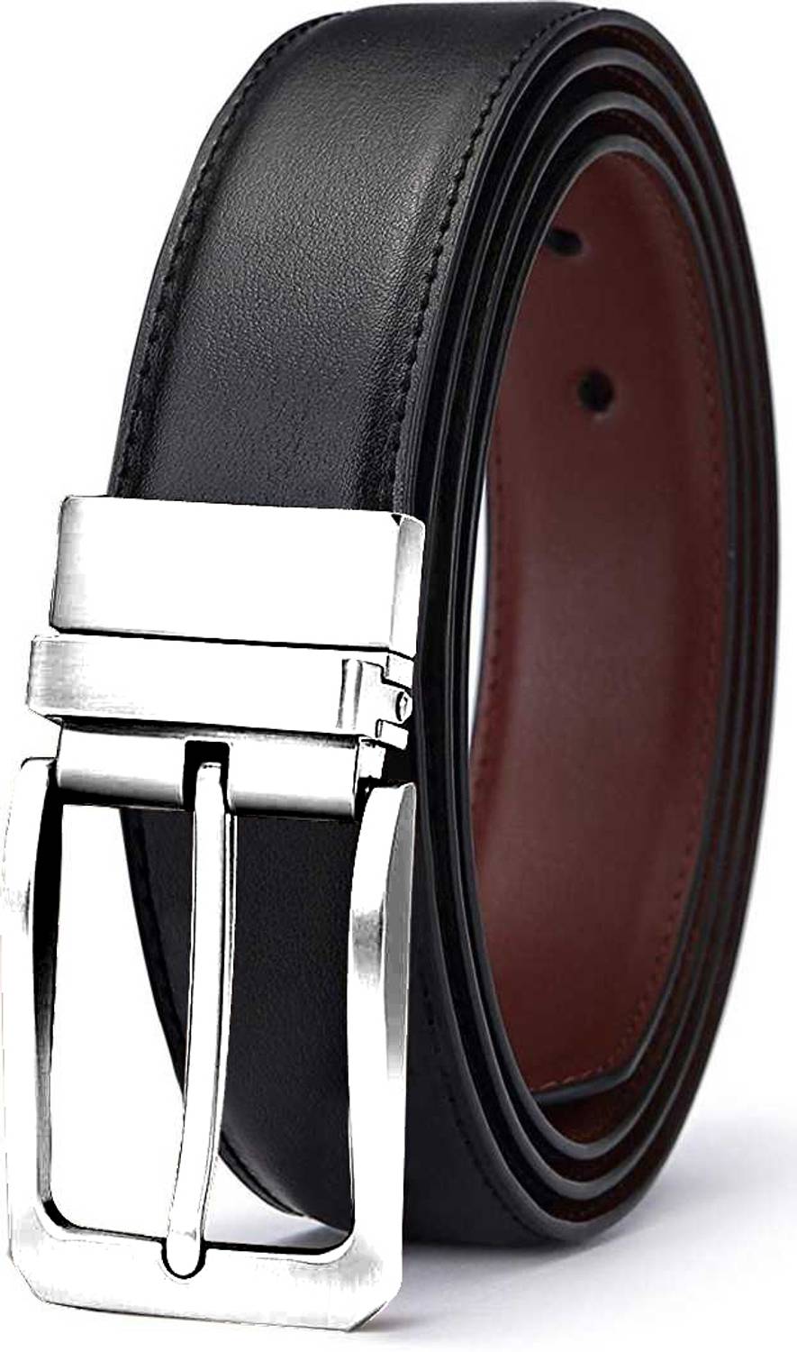 Roadster Men Black Reversible Leather Belt - Image 1