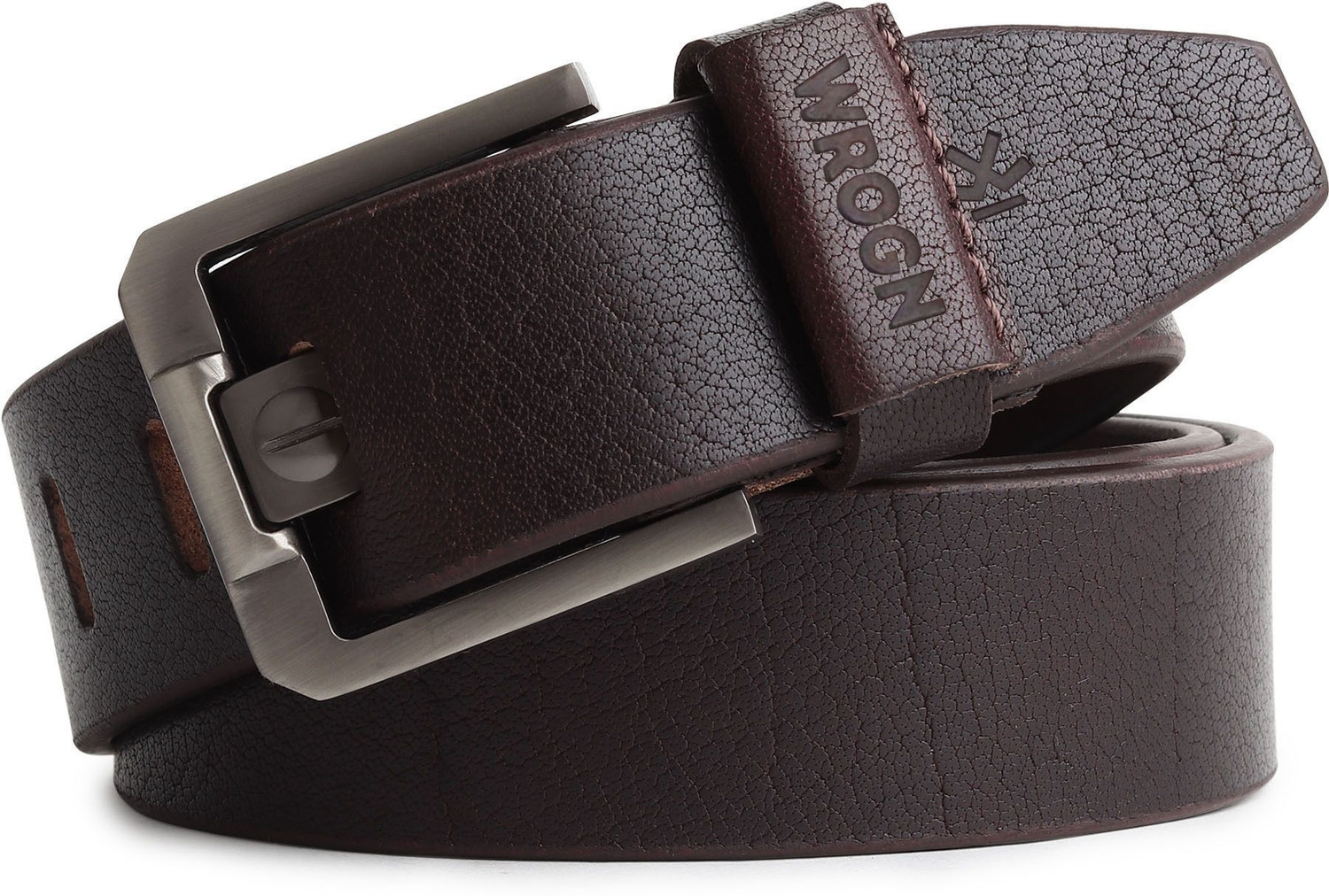Image of WROGN Men Formal, Casual, Evening, Party Brown Genuine Leather Belt