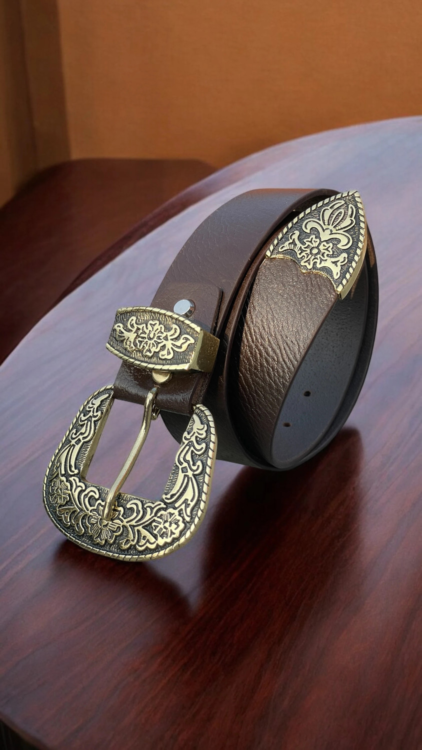 Image of ROYAL CKIN Men Formal, Casual, Evening, Party Brown Genuine Leather Belt