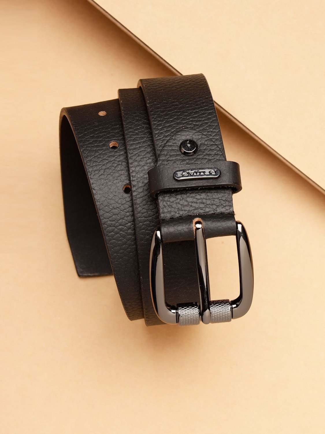 Image of RED TAPE Men Formal Black Genuine Leather Belt