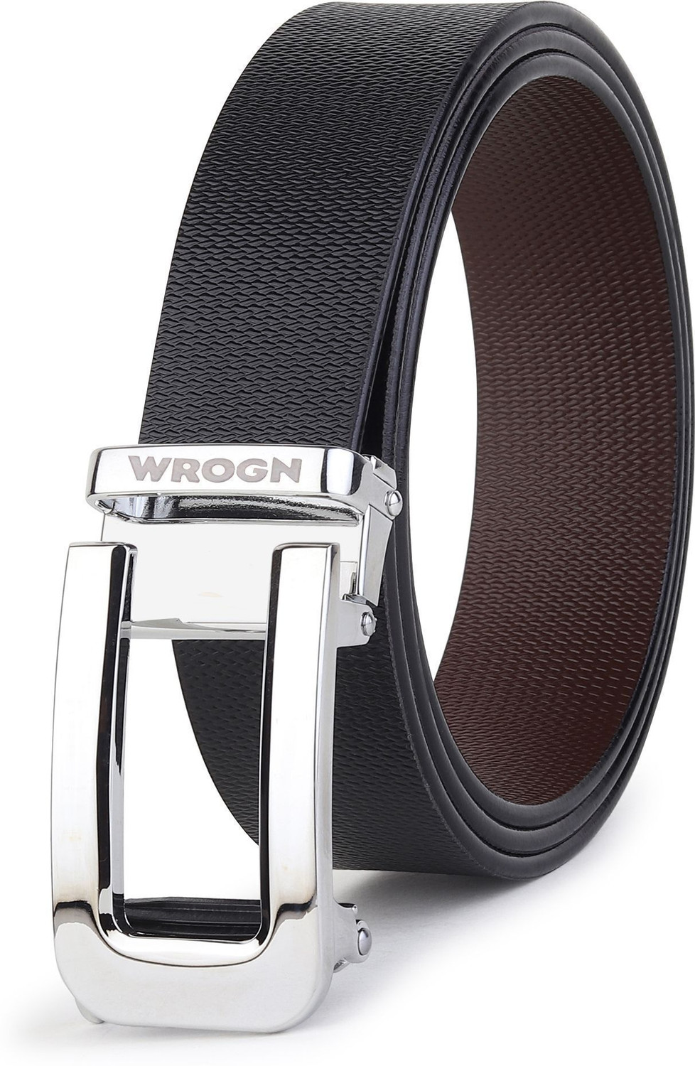 Image of WROGN Men Formal, Casual, Party, Evening Black, Brown Genuine Leather Belt