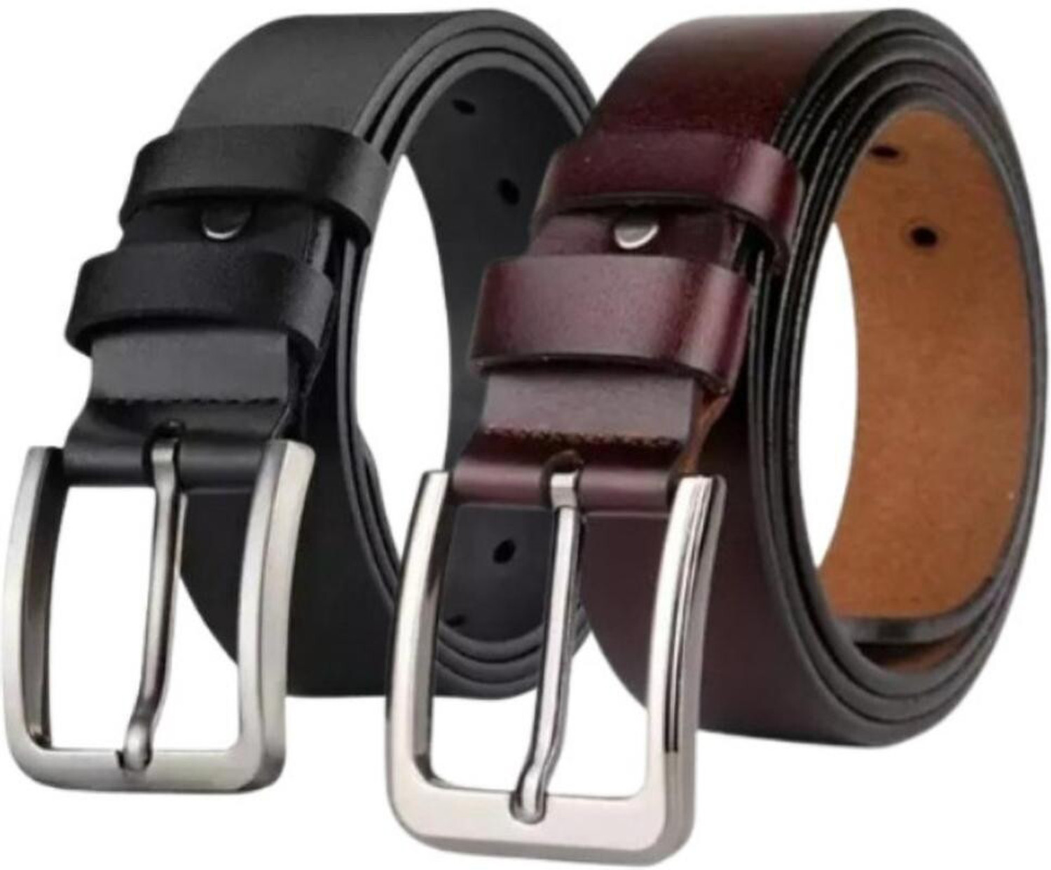 Image of ShopGlobal Men Casual Black, Brown Texas Leatherite Belt