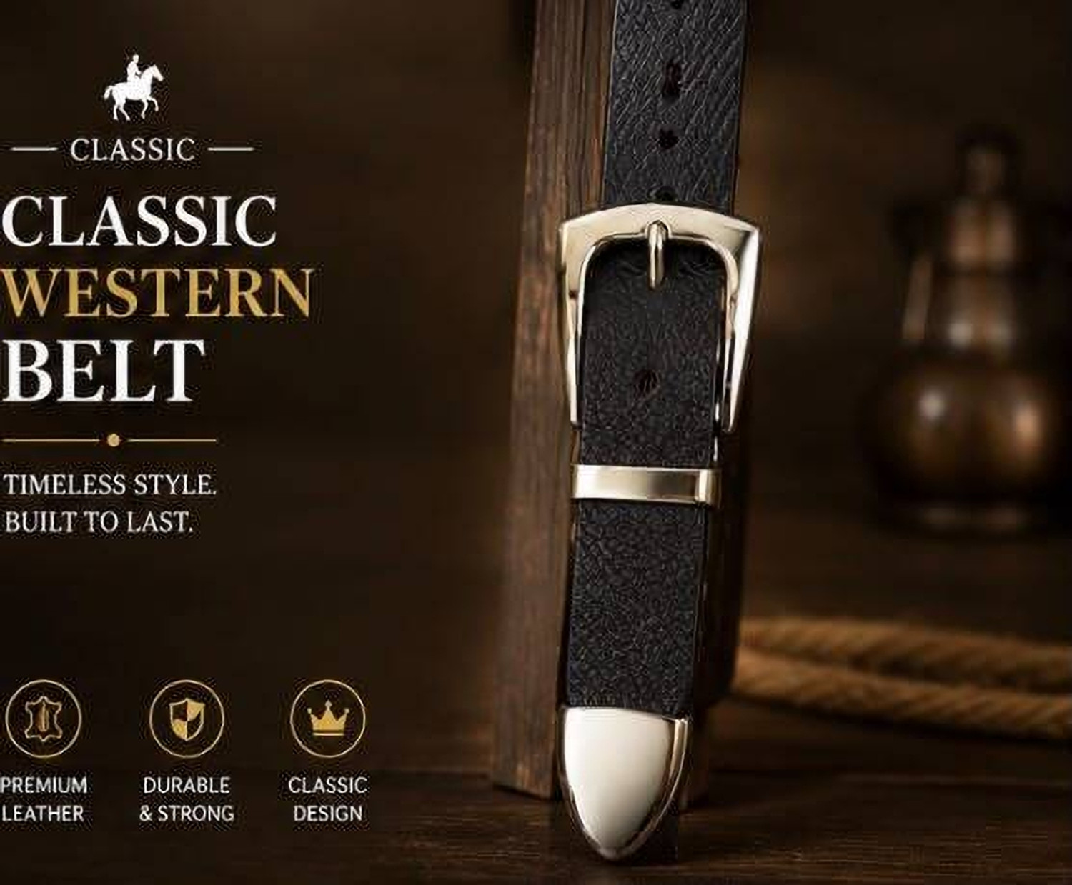 Image of Artisan Men & Women Casual, Evening, Formal, Party Black Genuine Leather Belt