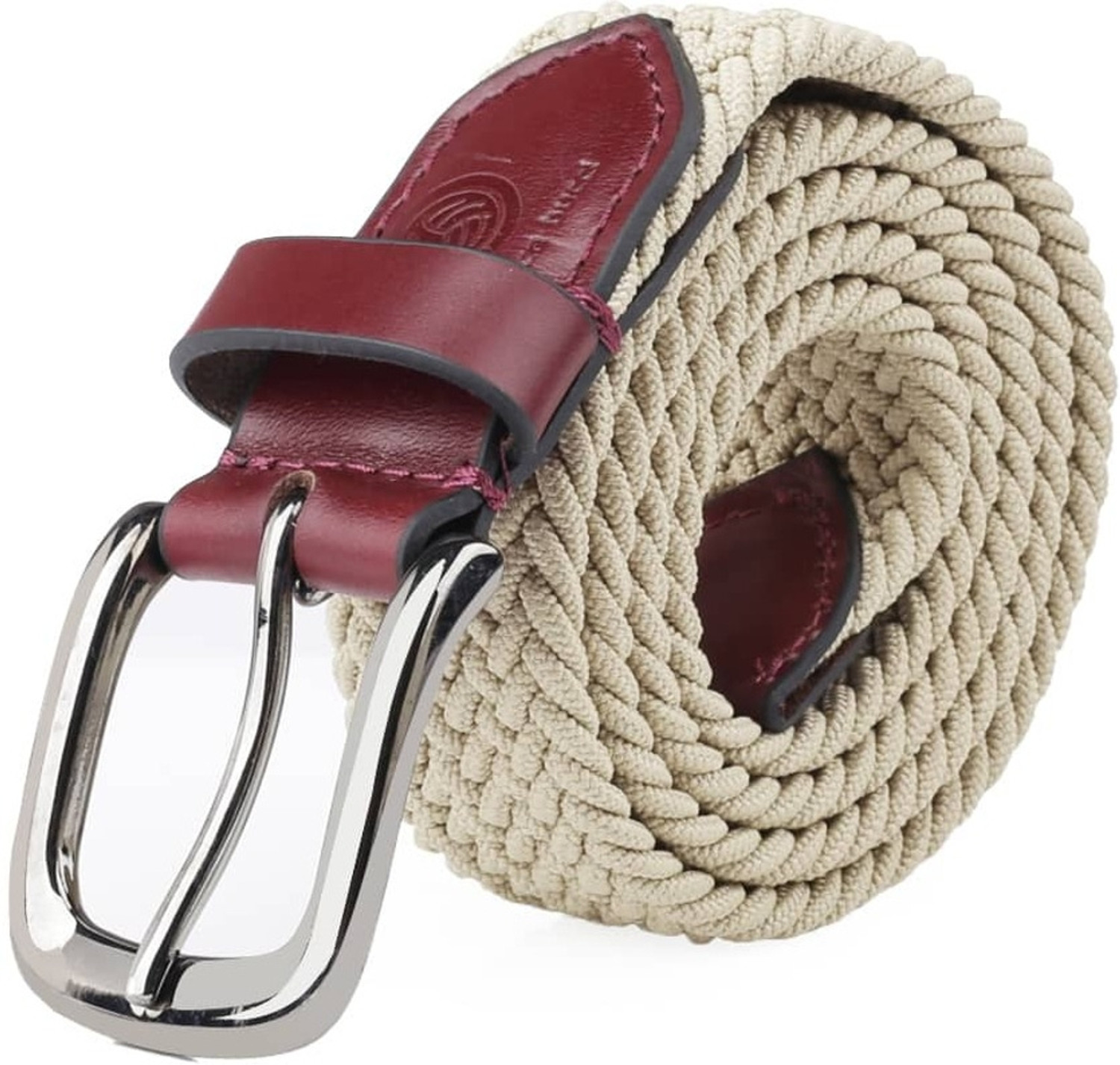 Image of bacca bucci Men Casual White Genuine Leather, Canvas Belt