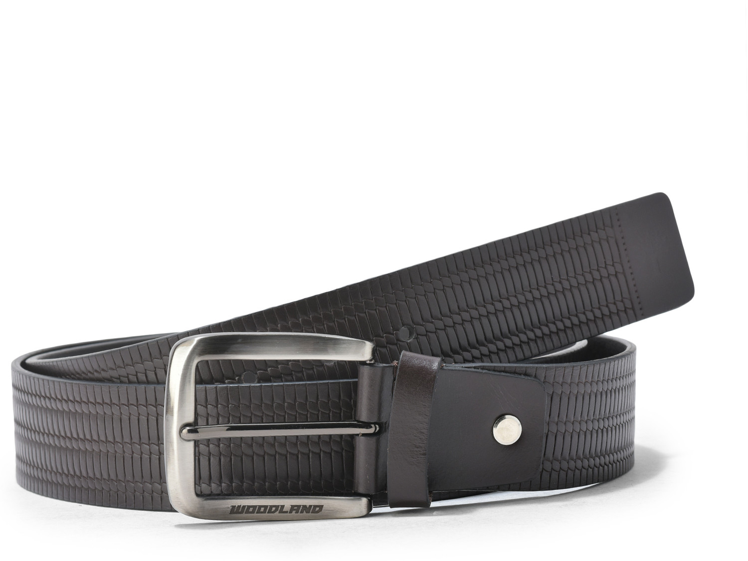 Image of WOODLAND Men Casual Brown Genuine Leather Belt