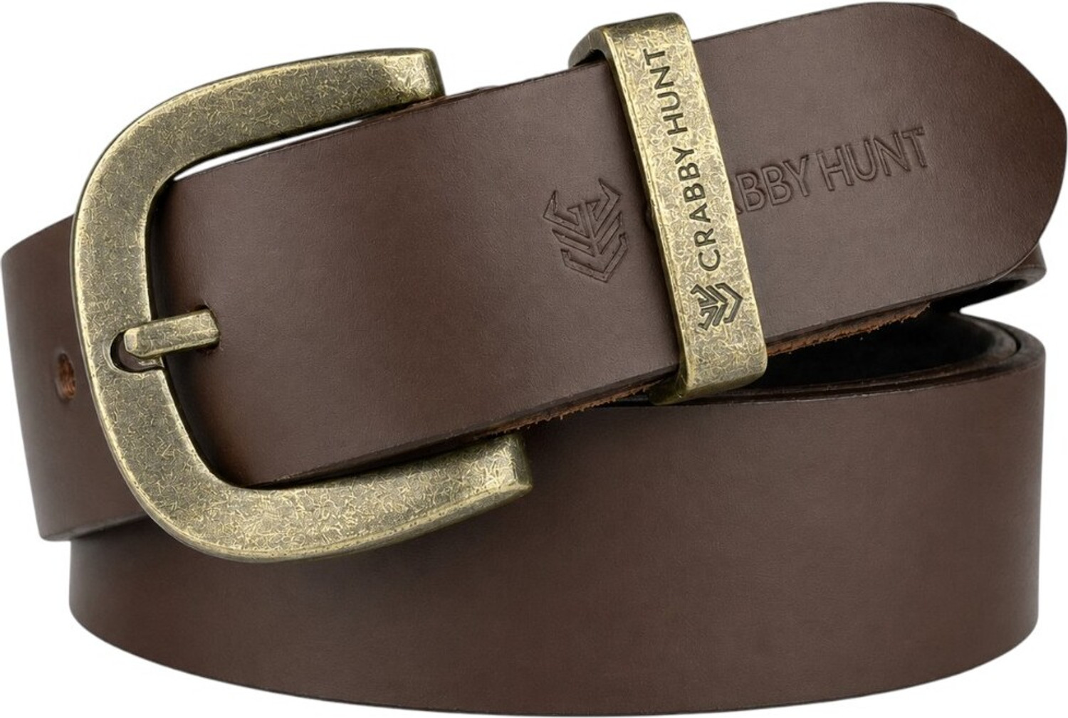 Image of CRABBY HUNT Men Brown Genuine Leather Belt