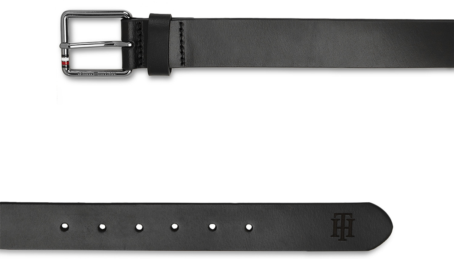 Image of TOMMY HILFIGER Men Casual Black Genuine Leather Belt