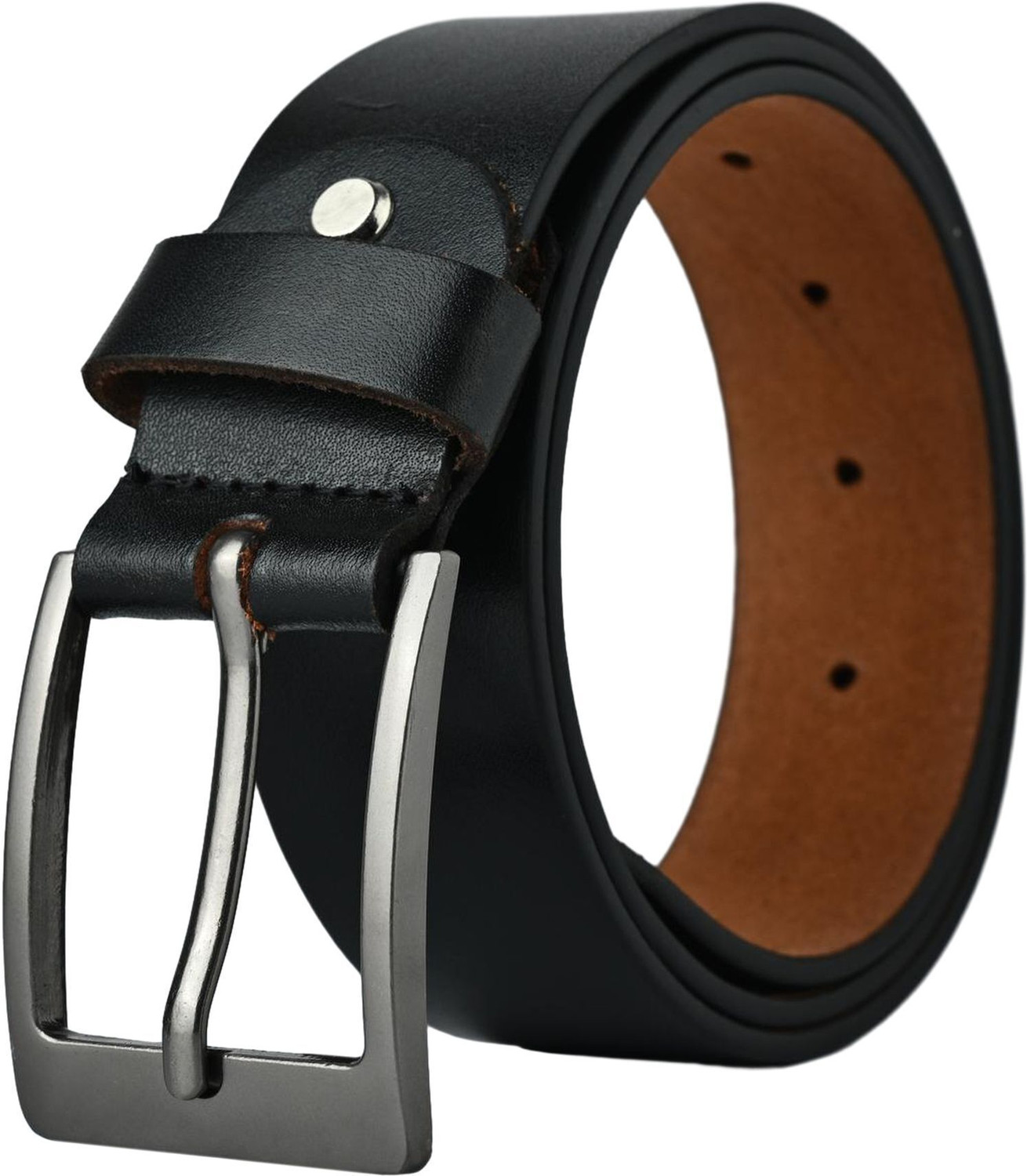 Image of MARKNIX Men Casual, Evening, Formal, Party Black Genuine Leather Belt