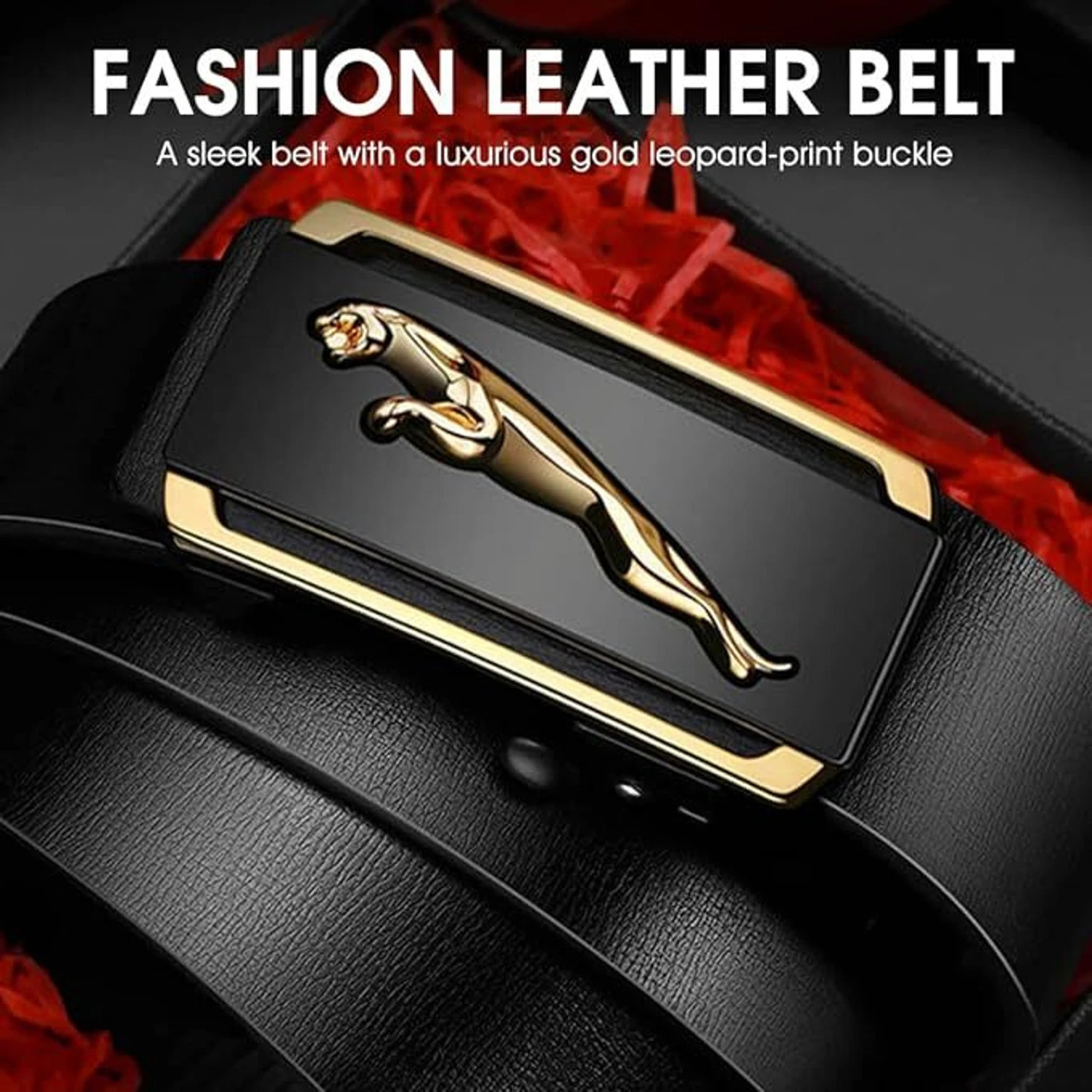 Image of Nexbelt Men Formal Black Artificial Leather, Texas Leatherite Belt
