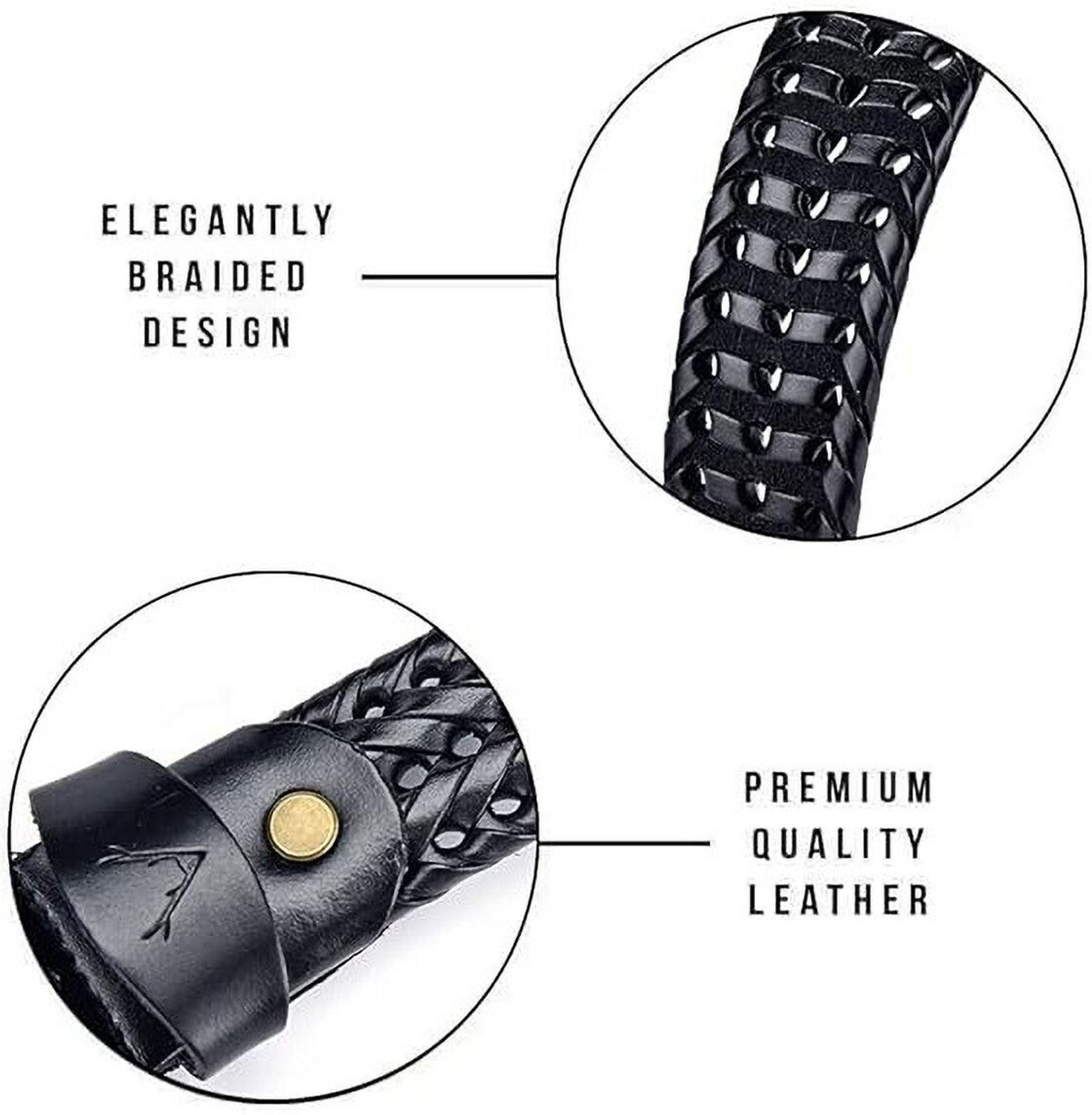 Image of DARKLEATHERIS Men Casual, Formal, Party Black Genuine Leather Belt