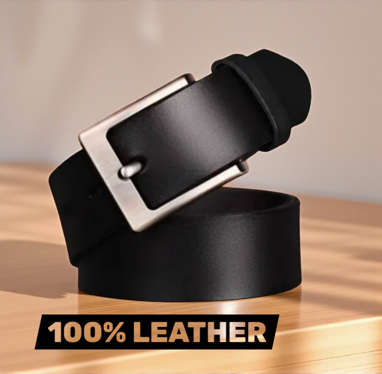 Image of PROVOGUE Men Formal, Casual Black Genuine Leather Belt